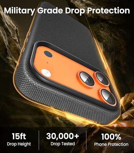 Image of Mkeke for iPhone 17 Pro Case Techwoven Black Military-Grade Drop Protection Shockproof Protective Phone for Apple 6.3 inch 2025