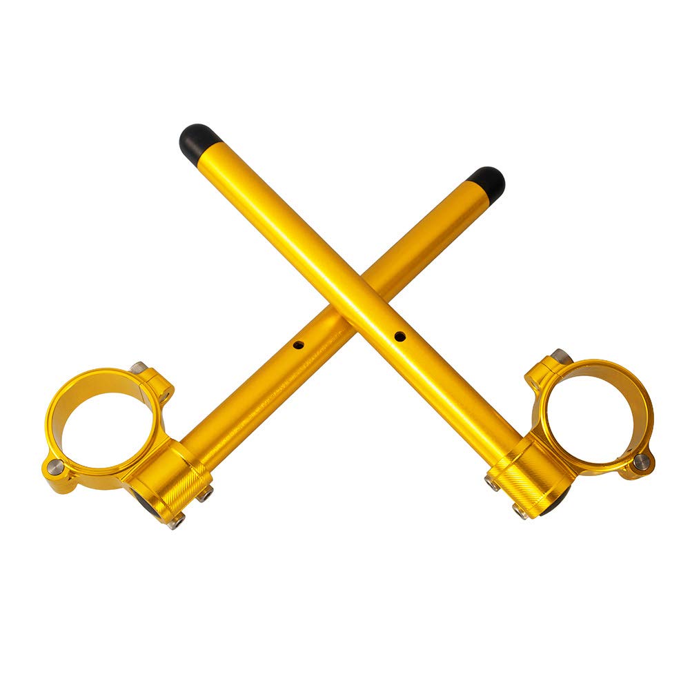 Semimanillares de Aluminio CNC para Motocicleta Clip de 33mm Barras de 7/8 pulgadas para CB360/G/T 1974-1976 para CM450A Automático/CM450C Personalizado/CM450E Economía para CB350/CL350 (Oro)
