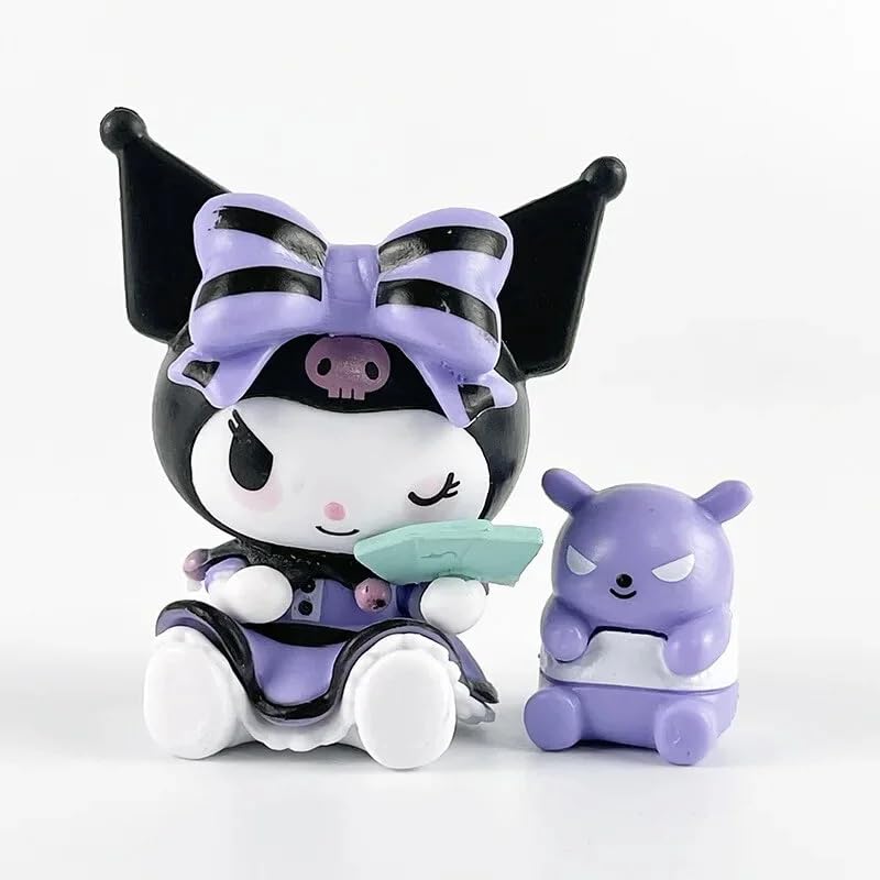 Image of BOENJOY Gifts- Hello Kitty Kuromi Action Figure Toys for Car Dashboard, Study Table, Office Desk Decoration - Gift for Fans and Collectors | 6 pcs