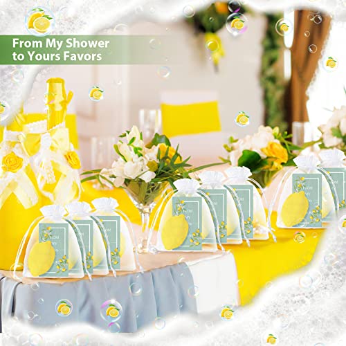Image of Lounsweer Set of 20 Lemon Shaped Soap Gift Bulk Baby Shower Party Favors for Guests Wedding Italian Lemon Soap Thank You Cards Bag for Guests Return Gift Bridal Birthday Party Decoration