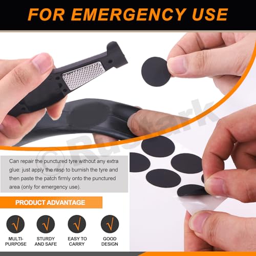 Rustark 21Pcs Bike Repair Tool Kit Bicycle Multi-Function Tool Set with Ratchet Reversible Tool, Bone Wrench, Tire Patches, Tire Levers, Magnetic Bit Extender, Screw Head Bits for Repair Maintenance