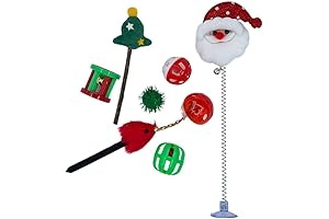 Festive Feline Fun: 7-Piece Christmas Stocking Cat Toy Extravaganza