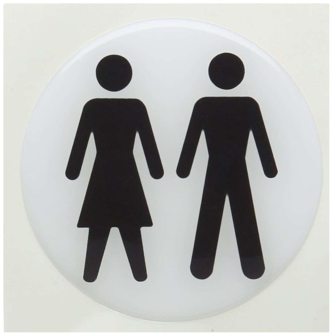 Women's Black/White Domed Sign And Men Symbol 60Mm Diameter Rds3