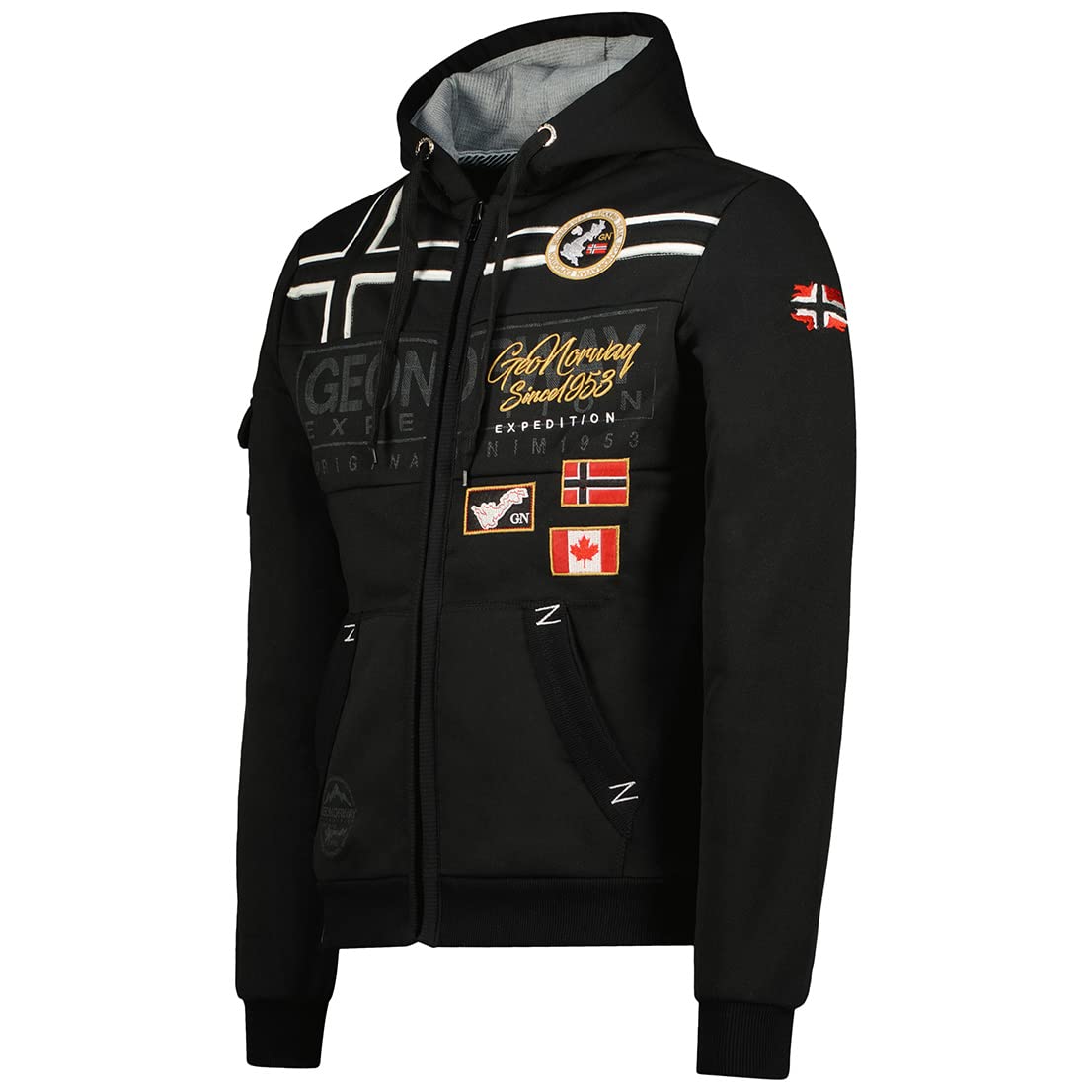 Geographical Norway GARADOCK MEN - Sudadera Con Cremallera Para Hombre - Sudadera Hoodie De Algodón Para Hombre - Sudadera Con Capucha De Manga Larga - Sudadera Sport Casual Regulier