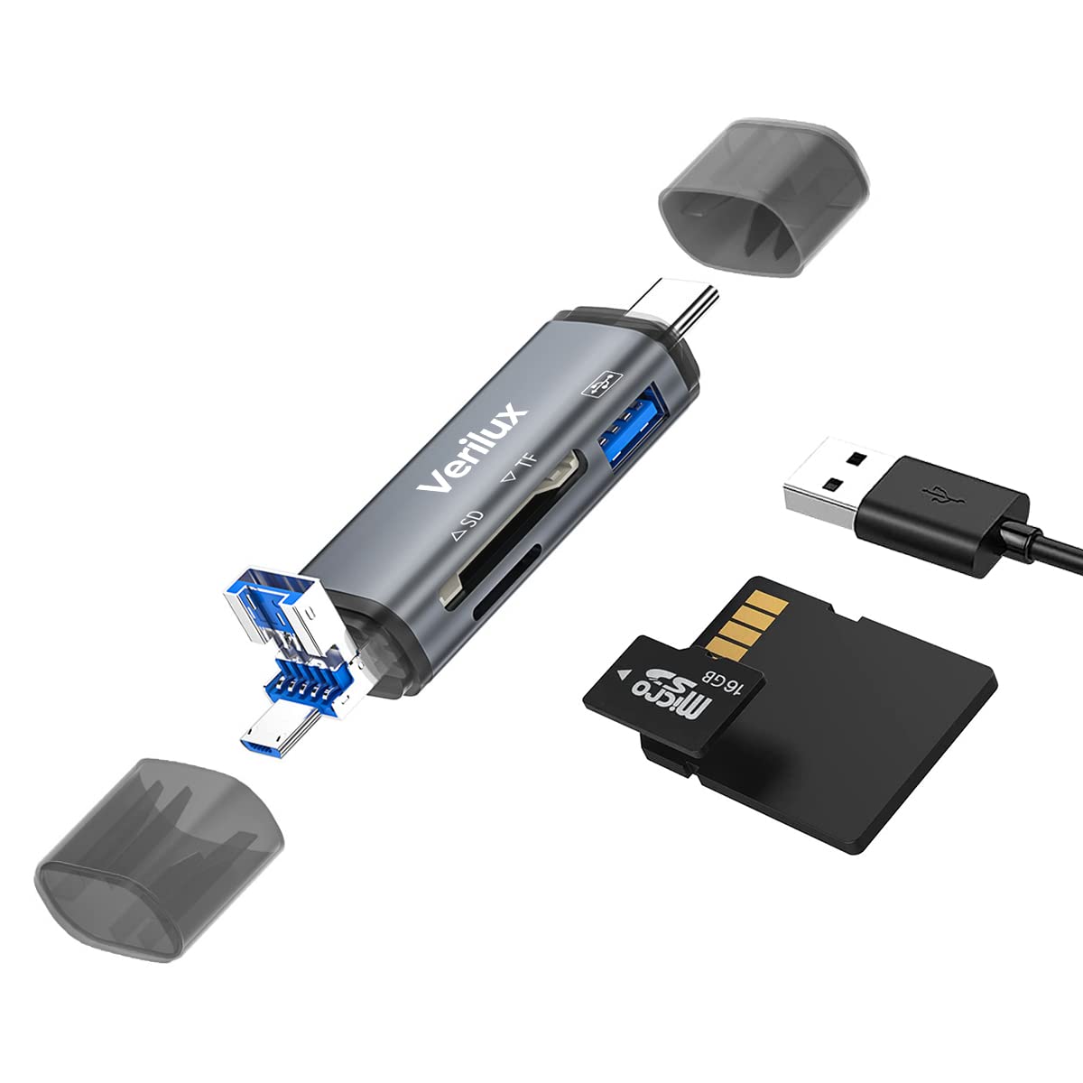 Verilux® Card Reader All in One, SD Card Reader Adapter Micro SD Card