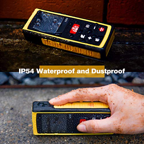 Laser Measure 131Ft, papasbox Ft M/In/Ft Laser Distance Meter with Angle Electronic Sensor Digital LCD Backlight Display Measure Tool, Pythagorean Mode, Distance/Area/Volume Measurement