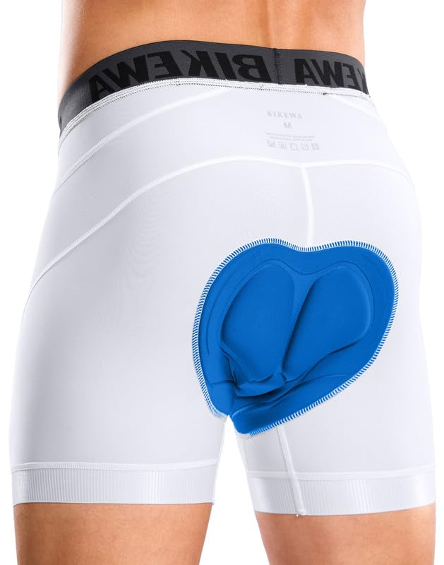 Bikewa Men's Cycling Underwear with Anti-Slip Leg Grips 4D Padded Bike Shorts MTB Liner for Bicycle Biking Riding