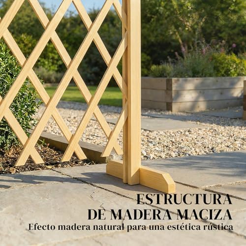 Vallas para decoración de terraza Outsunny, el set de madera ideal para separar ambientes en el patio 5