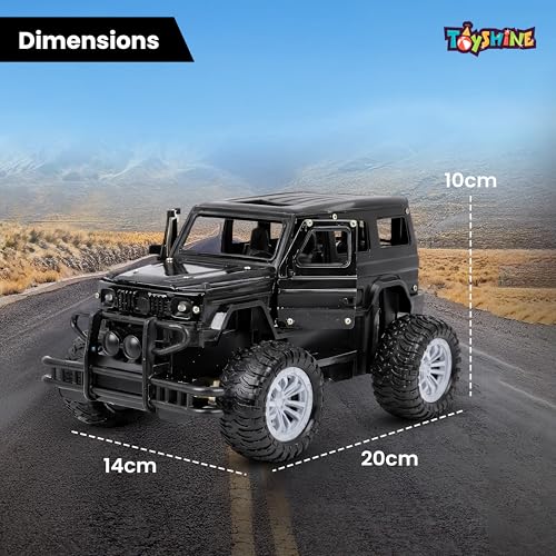Image of Toyshine 4WD Die Cast Rock Climbing Remote Control Tharr Monster Truck with Opening Doors & Hood, All-Terrain Stunt Racing Car, Black