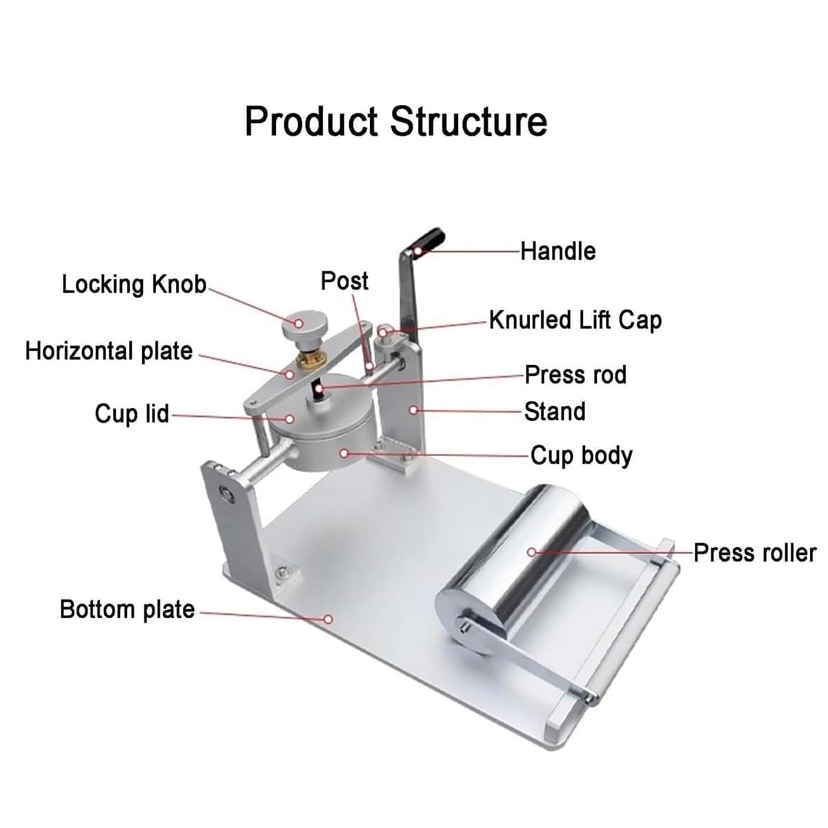 Probador de absorción de agua de papel, medidor de absorción de agua de acero inoxidable, área de prueba de 100 cm² y volumen de agua 100 mm ± 5 ml, para impresión, cartón, laboratorio