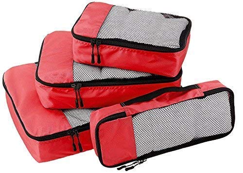 Image of Rl Red Packing Cubes -Set Of 4 (Small .Medium , Large And Slim)