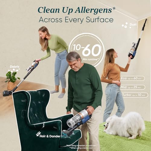 Image of LEVOIT Cordless Vacuum Cleaner with HEPA Filter, Stick Vac with Tangle-Resistant Design, Up to 60 Mins, Powerful Suction, Lightweight, Mini Motorized Brush, for Carpet, Hard Floor, Pet Hair, LVAC-300
