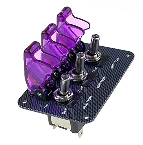 Interrupteur LED mauve DC12V 20A bouton bascule pour tableau de bord automobile et bateau