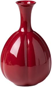 Baoblaze Red Ceramic Vase, Flower Vases, Rustic Decorative Vases, Small Red Vase for Living Room, Coffee Table, Farmhouse, Kitchen, Fireplace