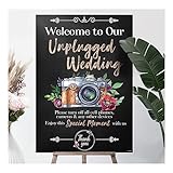 Unplugged Ceremony Sign for Wedding - Chalkboard Custom Unplugged Wedding Sign - Personalized Welcom