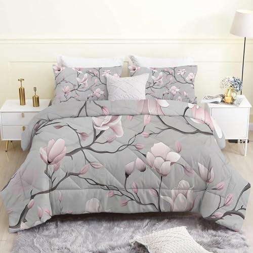 Generico Piumino Matrimoniale Narciso Trapunte Fiori Piumone Imbottito Resistente Lavabile, Super Morbida Trapunta, piumini 200x200 cm in Microfibra Reversibile e 2 Federa 50x80 cm Q292