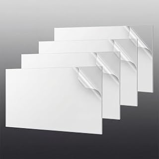 BBTEQEKN 4-Pack Clear Polycarbonate Sheets 24x48x1/8 Inch Shatterproof Panels - Easy Cut for Windows, DIY, Guards & Crafts
