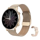 RIGHT TECHNOLOGY® SCHARM Smartwatch für Damen,1.3 Zoll Touch-Farbdisplay. Fitness Armbanduhr mit Pulsuhr Fitness Tracker Wasserdicht Sportuhr mit Schrittzähler,Schlafmonitor, IOS/Android Kompatibel