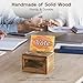 BWODYAY Wood Donation Box for Fundraising, Suggestion Box with Slot & Lock, Small Burnt Wood Tip Jar for Bar, School Voting, Office Event Supplies