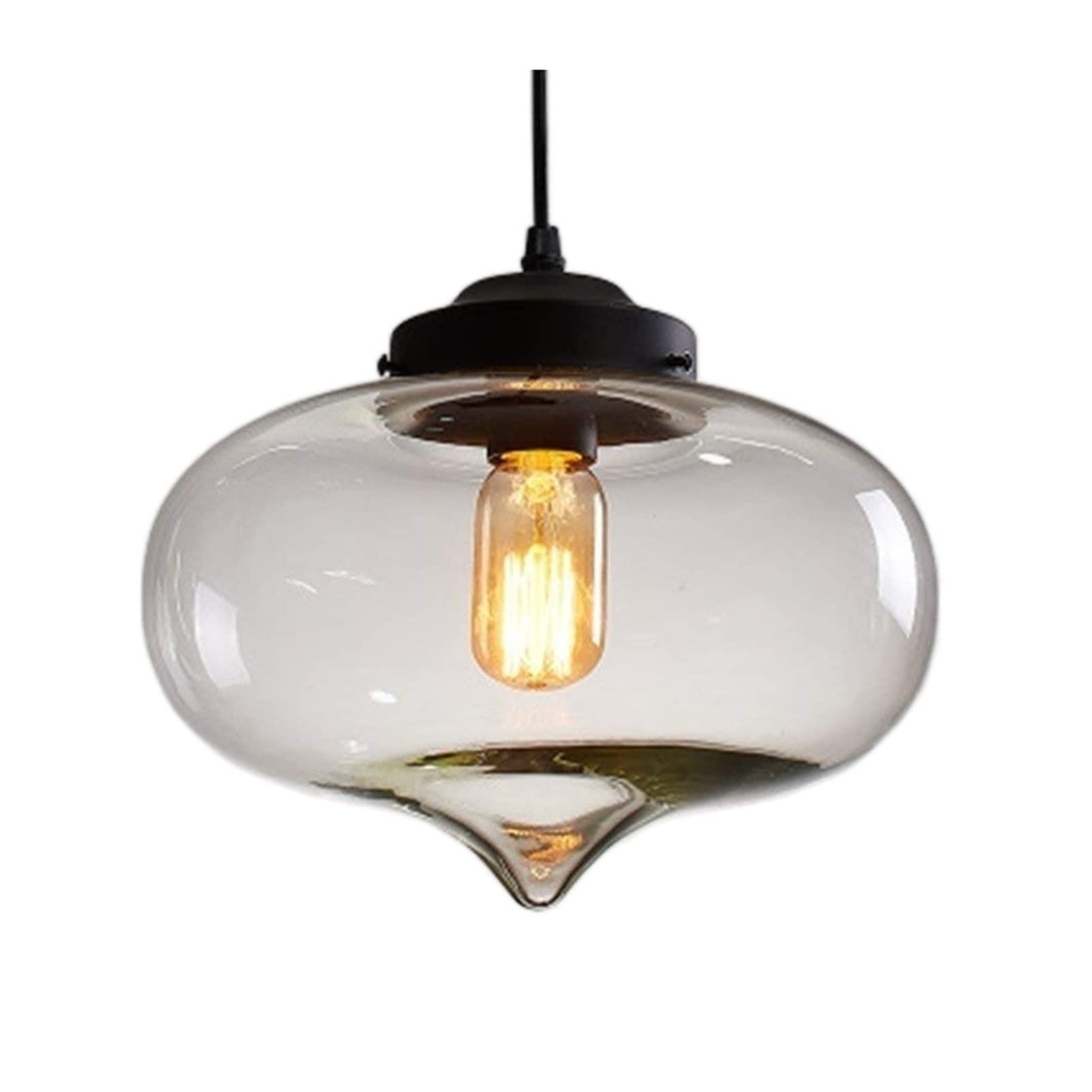 Suspension en verre conique traditionnelle et kit noir haut de gamme