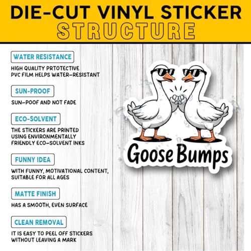 Image of 3pcs Certified Silly Goose Funny Sticker Pack, Goose Bumps Meme Humor Design, Die Cut Waterproof Vinyl Decal for Laptop, Water Bottle, Phone, Window, Helmet, Goose Lover Gift 3 Inches