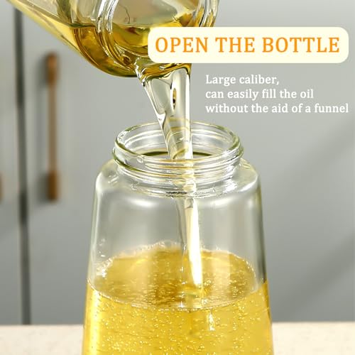 Glass Olive Oil Sprayer Dispenser Bottle for Kitchen, 2 in 1 Olive Oil Dispenser and Oil Sprayer 16oz/470ml for Cooking, Air Fryer, Salad, Barbecue, 2Pcs (Black) - Image 5