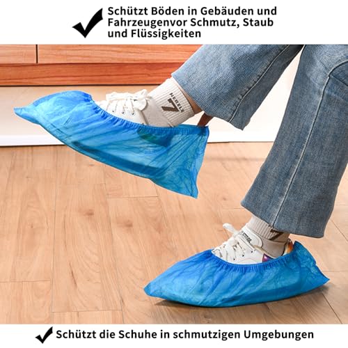 60 Einweg-Schuhhülle wasserdicht, rutschfeste Schuhhülle, verlängerbar, bis zu XL-Code, Multipurpose-Schuhhülle für Familie,Klinik,Labor,Überschuhe Größe Einheitsgröße