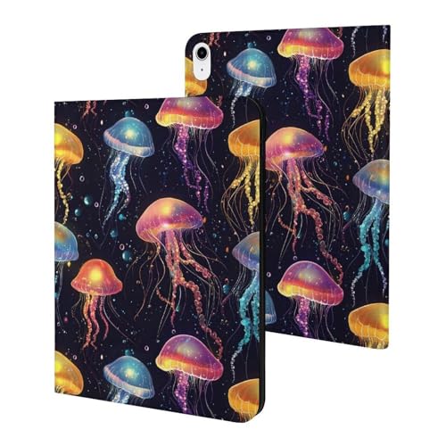 Coque iPad 10e génération et 11" 2025 ultra-fine avec motif méduse colorée