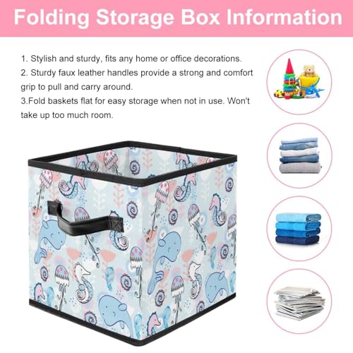 Cube de rangement pliable avec poignées pour jouets et linge - 4