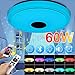 Produktbild Whengx 40cm LED Deckenleuchte, 60W Smart Bluetooth Musik Deckenleuchte Dimmbar RGBW Farbwechsel Licht Lautsprecher APP Fernbedienung, Helligkeit Einstellbarfür Kinderzimmer