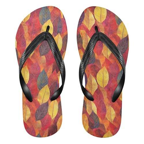 Colorful Autumn Leaves Flip Flop Beach Summer Casual Sandal for Women & Men Shower Shoes 20858580