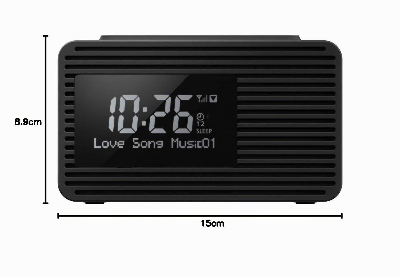 Panasonic RC-D8EG-K - Radio Despertador Digital Dab+, Pantalla Grande, Botón Snooze, Doble Temporizador, Carga de Smartphone con Puerto USB, Sleep Timer