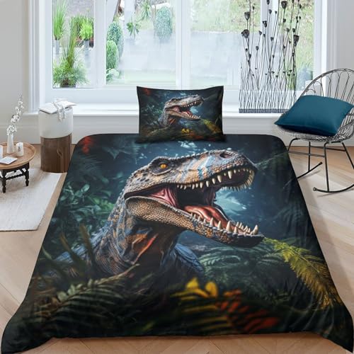 Housse couette dinosaure 3D cadeau idéal enfant ado lit 1 place - 2