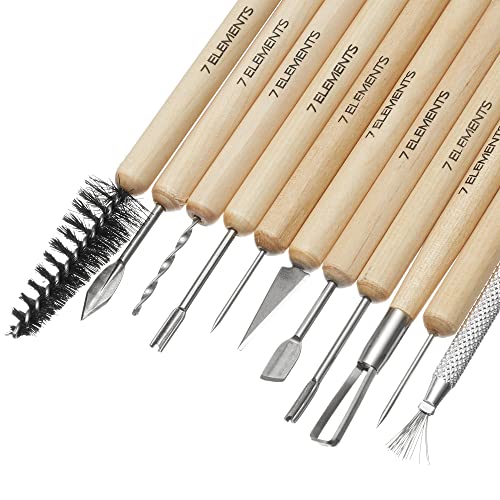 7 Elements 11Piece Clay Pottery Tool Set for Modeling, Sculpting