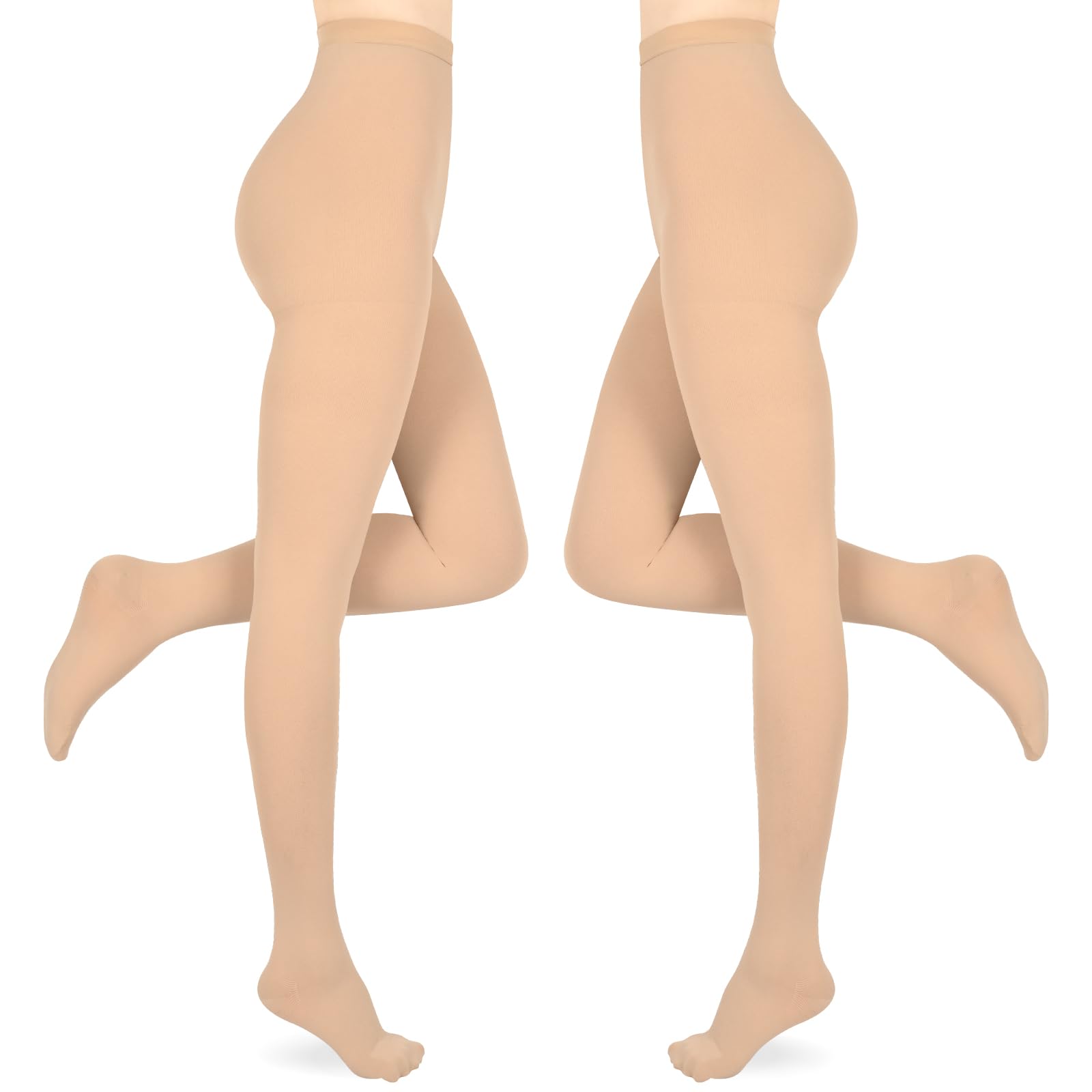 15-20mmHg Compression Pantyhose Stockings for Women &amp; Men, 2 Pairs
