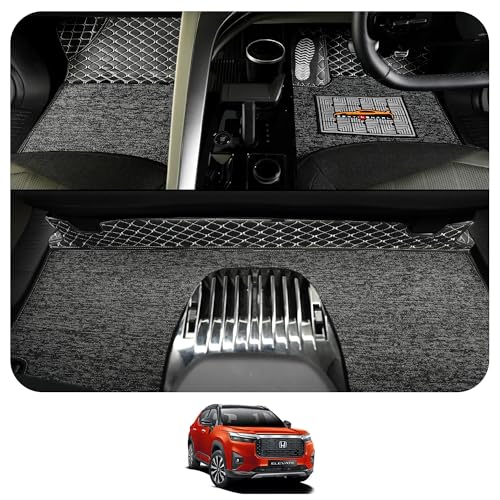Image of CONTINENTAL [Butterfly 7D Elevate Car Mats] Luxury 7D Car Floor Mats for Elevate (2025-2026) || Scratchproof & Waterproof Elevate 7D Car Mats || Color - Black & Silver