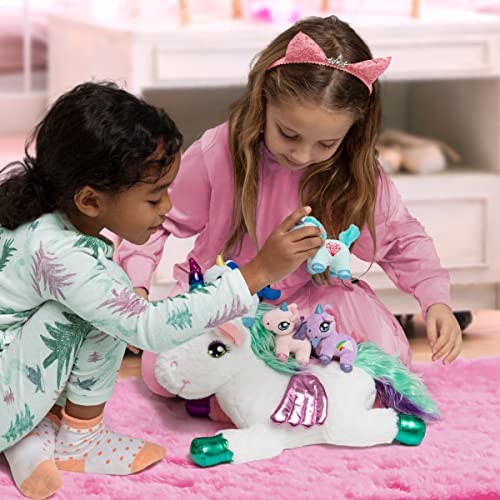 Mindsprout Unicorn Mommy Stuffed With 4 Babies Inside Her Tummy, For Girls 3 4 5 6 7 8 Years Old, Unicorn Toys For Girls Age 4-5, Best Birthday Gifts, Stuffed Animals Toy Age 6-8 #TOP4