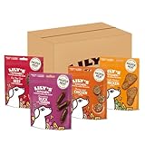 Lily's Kitchen Natural Dog Treats Multipack - Beef Mini Burgers, Duck and Venison Sausages, Chicken Bites & Chicken Jerky (8 x 70 g)