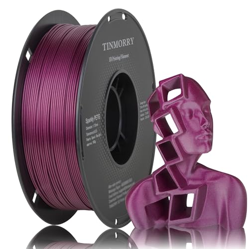 Image of TINMORRY Sparkly PETG Filament 1.75, Rapid PETG 3D Printer Filament, Compatible with Bambu FDM 3D Printer, 1 KG 1 Spool, Sparkly Magenta