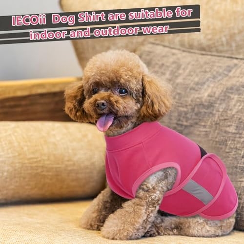 IECOii Beruhigungsweste für Hunde,verstellbare Hunde-Angstjacke mit reflektierenden Streifen,weicher Beruhigungsmantel für Hund,Angstweste für kleine Hund, Beruhigungsjacke für kleine Hunde,RoseRot, S