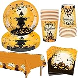 Photo Gallery mestectpet 57 pezzi stoviglie per feste halloween, piatti bicchieri tovaglioli e tovaglia di carta per 16 ospiti, set di stoviglie per halloween home party supplies decorazione da tavola Photo Gallery mestectpet 57 pezzi stoviglie per feste halloween, piatti bicchieri tovaglioli e tovaglia di carta per 16 ospiti, set di stoviglie per halloween home party supplies decorazione da tavola