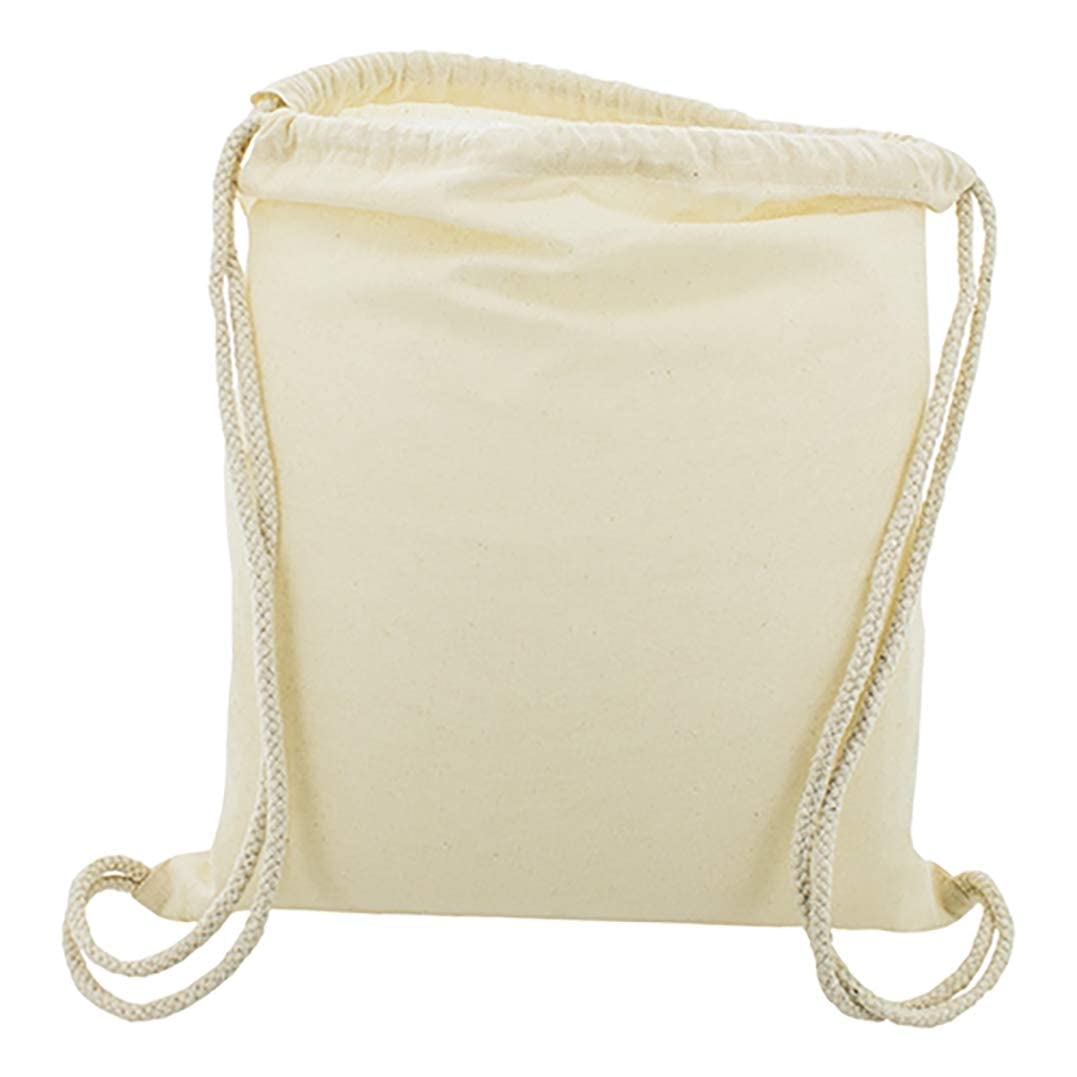 Siglo21publicidad 50x Mochila bolsa Algodón Natural Cierre Con Cordones. Reciclable, Gimnasio, Shopping backpack, Manualidades, Regalos ecológicos