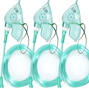 3 Pack- Adult Elongated Oxygen Mask with 6.6′ Tubing and Adjustable Elastic Strap – Size XL