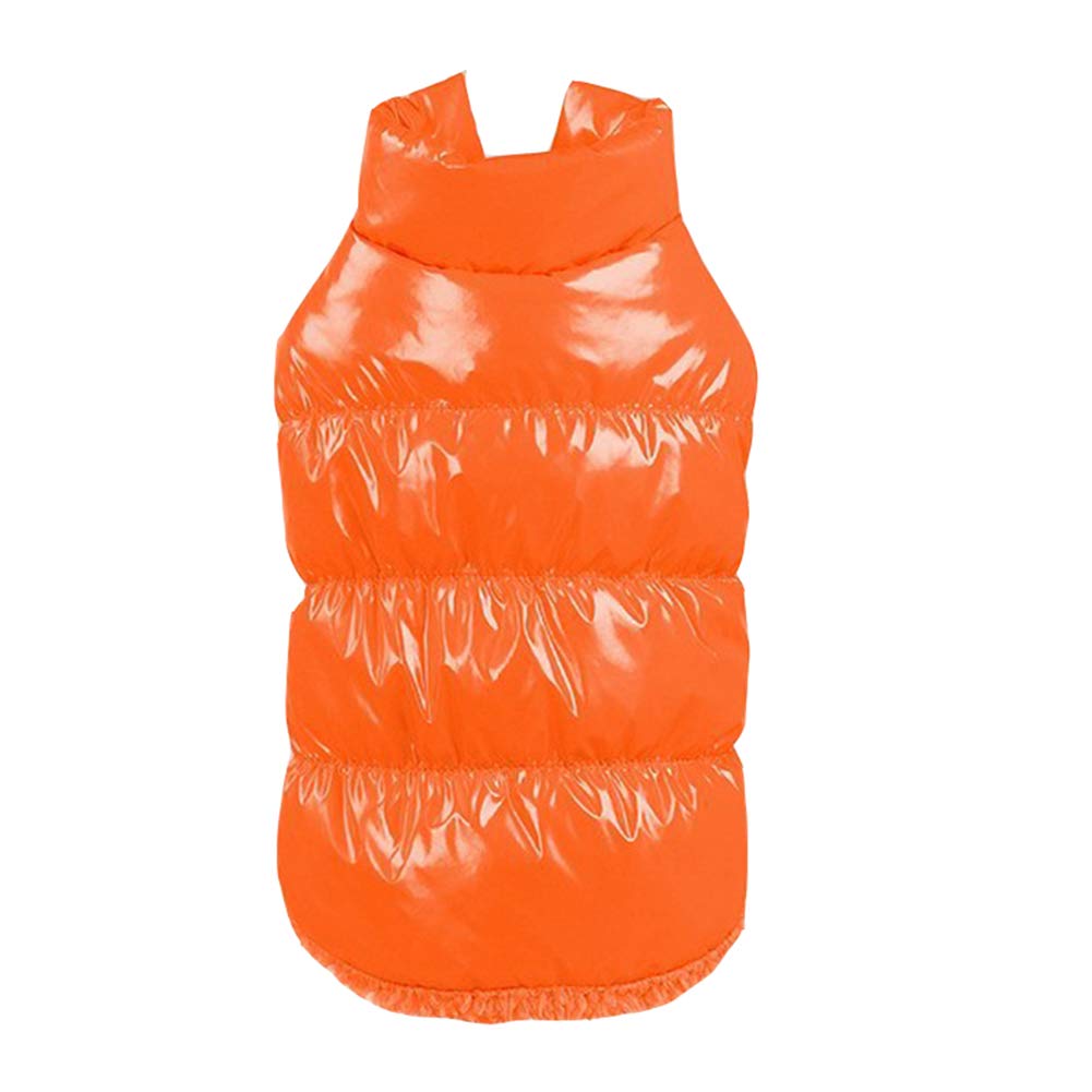 Autumn Winter Puppy Cat Warm Down Coat, Thickening Waterproof Windproof Fleece Lining Pet Dog Coat, Padded Jacket Apparel for Teddy, Yorkshire Terrier, Chihuahua Orange XS