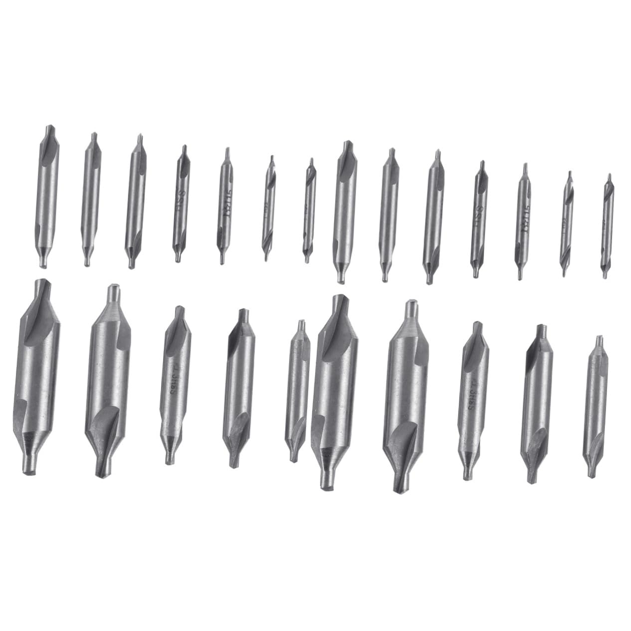Gadpiparty 2sets Center Finding Drill Bit Set High-Speed Steel 60 Degree for Lathe Type Drill 12pcs*2