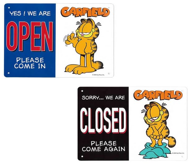 Amazon.co.jp: ガーフィールド GARFIELD OPEN CLOSED 開店 閉店 看板