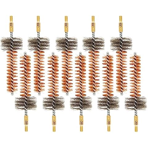 McJ Tools Cleaning Bronze Chamber Brush 10-Pack 5.56mm/.223Cal - Bristle Bronze Premium Gun Cleaning Brushes for Effective Chamber Cleaning Cover