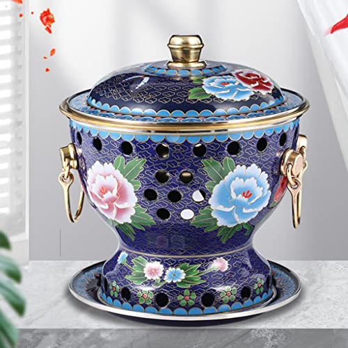 Olla Caliente China Cloisonné de Cobre Azul miniatura 3