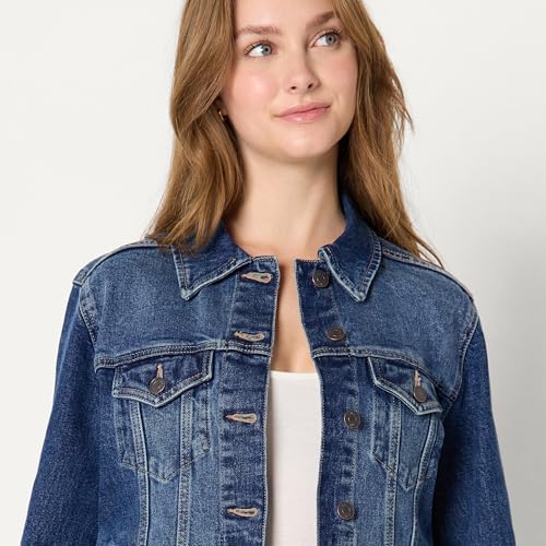 Image of Amazon Essentials Women's Regular-Fit Denim Trucker Jacket