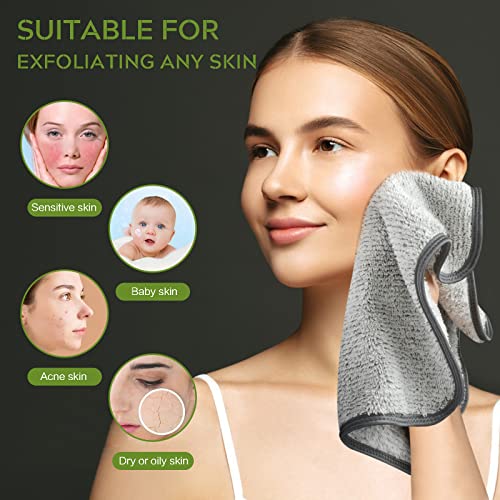 Sunland NBZT2828GREYX6 Microfiber Face Towels Reusable Makeup Remover Cloth Face Cloth Facial Washcloths For Bath 11Inchx11Inch 6 Pack thumb #4